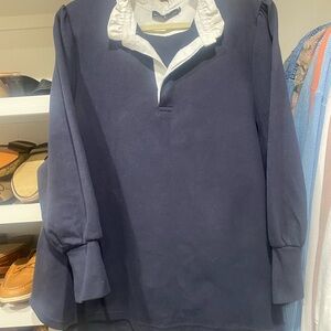 Tuckernuck Charlotte Terry Top Ruffle Collar Women's Top